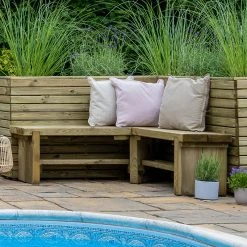 Forest Garden Double Corner Sleeper Bench 1.2m -Outdoor garden care FGCORNBEN12HD4