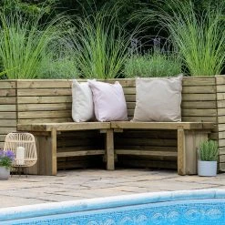 Forest Garden Double Corner Sleeper Bench 1.2m -Outdoor garden care FGCORNBEN12HD5