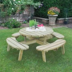 Forest Garden Circular Picnic Table -Outdoor garden care FGCPT2081