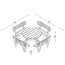 Forest Garden Circular Picnic Table -Outdoor garden care FGCPT7