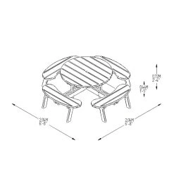 Forest Garden Circular Picnic Table -Outdoor garden care FGCPT9