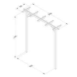 Forest Garden Hanbury Flat Top Arch -Outdoor garden care FGHANFTAHD5