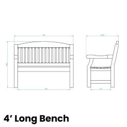 Forest Garden Harvington Bench -Outdoor garden care FGHARBE7