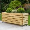 Forest Garden Linear Long Planter With Wheels