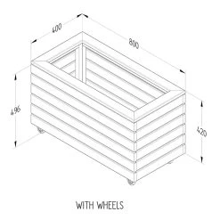 Forest Garden Linear Double Planter With Wheels -Outdoor garden care FGLINPL80WHD5