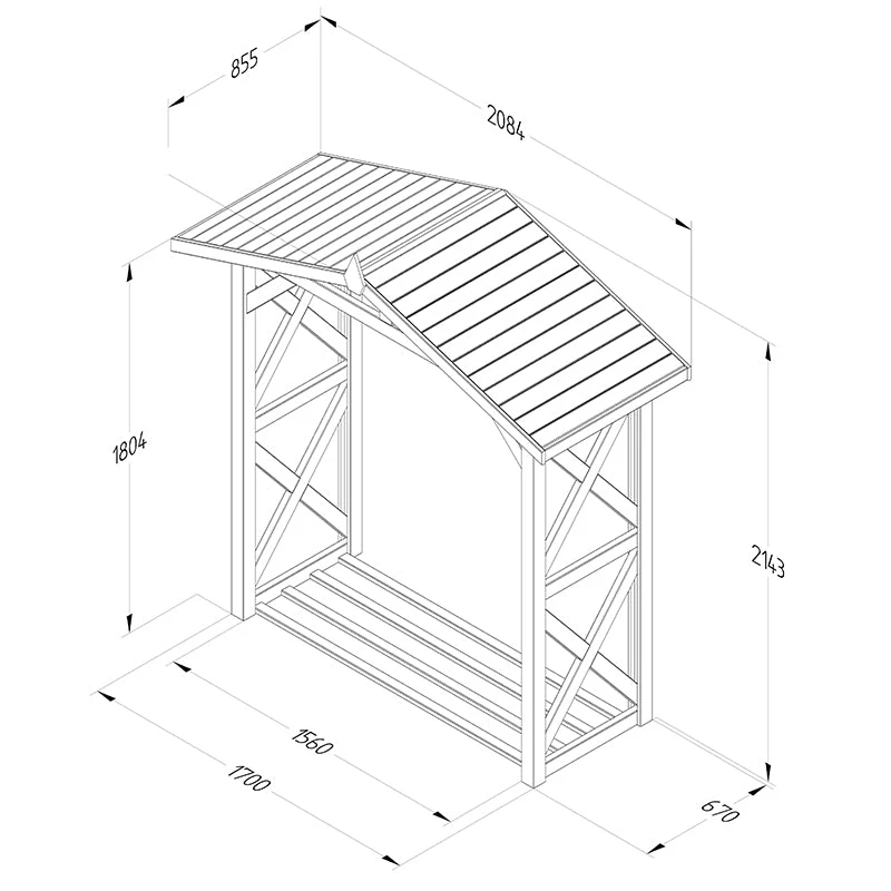 Forest Garden Large Wall Apex Log Store 6 Forest Garden Large Wall Apex Log Store - Image 6