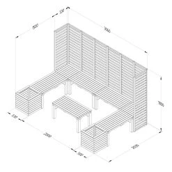 Forest Garden Modular Seating V4 -Outdoor garden care FGMODSEAT4HD9