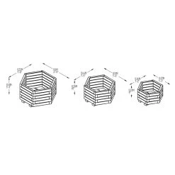 York Hexagonal Planter Set -Outdoor garden care FGYOPS3