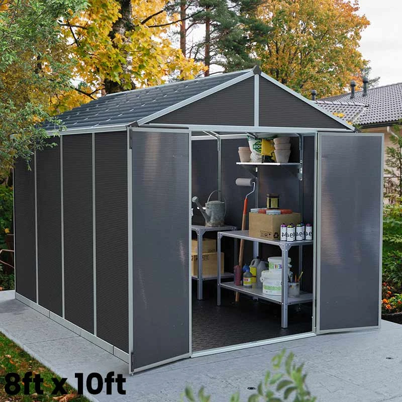 Palram Canopia Rubicon Dark Grey Shed 8ft Wide 6 Palram Canopia Rubicon Dark Grey Shed 8ft Wide - Image 6