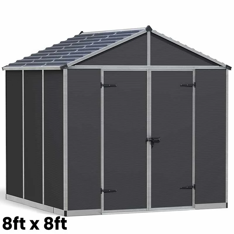 Palram Canopia Rubicon Dark Grey Shed 8ft Wide 3 Palram Canopia Rubicon Dark Grey Shed 8ft Wide - Image 3
