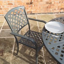 Rowlinson Vienna Aluminium Four Seating Dining Set -Outdoor garden care ROVIENSET43