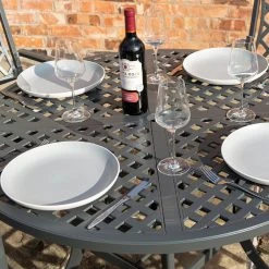 Rowlinson Vienna Aluminium Four Seating Dining Set -Outdoor garden care ROVIENSET48