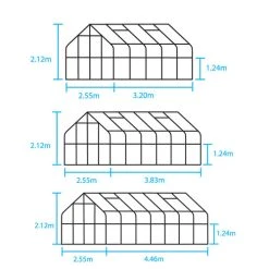 Halls Supreme Greenhouse 8' 4" Wide -Outdoor garden care hs848